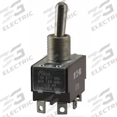 EATON Toggle Switch: 2 Position, 3 Connections, SPDT, Spade Terminals Connection, X Series (MPN XTD2D1A). Key specifications — AC Contact Rating: 20 A @ 125 V; Switch Function Configuration: On/Momentary On; Brand: EATON; Series: X; Horsepower: 3/4 hp.