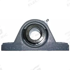 NTN Pillow Block Bearing: 1 7/16 in Bore, Cast Iron, Eccentric Collar, 1 55/64 in Shaft Ht (MPN UELP-1.7/16M). Key specifications — Brand: NTN; Maximum Speed: 4,200 RPM; Mounting Bolt Size: 1/2 in; System of Measurement: Inch.