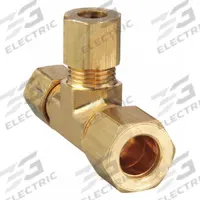 PARKER Compression Tee Fitting: 3/8 in OD x 1/4 in OD x 1/4 in OD Fitting Size, Brass, 10 PK (MPN 164C-6-4-4). Key specifications — Brand: PARKER.