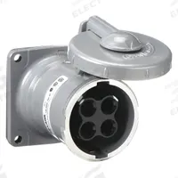 HUBBELL Pin and Sleeve Receptacle: Gray, 250V DC/600V AC, Three Phase, 100 A, 3 Pole, 3 Wire (MPN VR1042). Key specifications — Brand: HUBBELL.