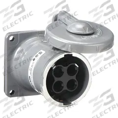 HUBBELL Pin and Sleeve Receptacle: Gray, 250V DC/600V AC, Three Phase, 100 A, 3 Pole, 3 Wire (MPN VR1042). Key specifications — Brand: HUBBELL.