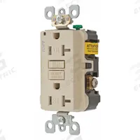 HUBBELL Receptacle: Duplex, 5-20, Ivory, 125V AC, 20 A, 2 Pole / 3 Wire (MPN AFR20TRI)