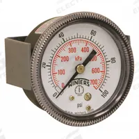 WINTERS Panel-Mount Pressure Gauge: U-Clamp, 0 psi to 100 psi, 2 in Dial, 1/8 in NPT Male, P9U 90, 5 (MPN P9U901406UC). Key specifications — Accuracy: ±2-1-2%; Brand: WINTERS; Vibration Resistance Properties: None; Gauge Wetted Parts: Brass / Bronze.