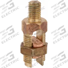 Grounding Split Bolt Connector with Stud: Leaded Bronze Alloy, 1 Grounding Wires (MPN K2C26). Key specifications — Brand: BURNDY; Grounding Wire Size: 2 to 2/0 AWG STR; Material: Bronze; Series: KC; Thread Size: 1/2"-13; Manufacturer Part Number: K2C26.