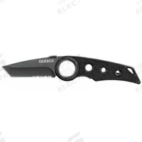 GERBER Folding Knife: 3 in Blade Lg, 5 in Closed Lg, 8 in Overall Lg, Fiberglass, Serrated (MPN 31-001098). Key specifications — attr307537: Fiberglass; attr307538: Yes; attr324882: GERBER.