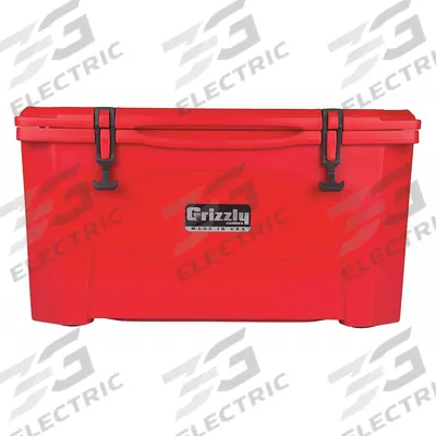 GRIZZLY COOLERS Marine Chest Cooler: Red, 72 Cans, 60 qt Cooler Capacity - Heavy-Duty Chest Coolers