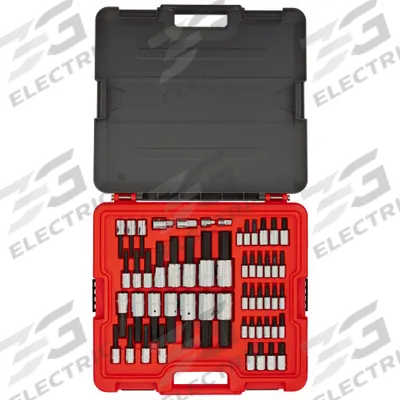 PROTO Hex Bit Set: 51 or More Pieces, 1/4 in, 3/8 in, 1/2 in Drive Size, 54 Pieces - Hex Bit Socket Sets