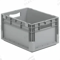 SSI SCHAEFER Straight Wall Tote: 11.5 gal, 24 in x 16 in x 9 in, Stacking Capable, 14 in Inside Wd (MPN ELB6220.GY1). Key specifications — Material: Plastic; Stackable: Stacking Capable; Brand: SSI SCHAEFER.