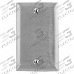 HUBBELL Wall Plate: Blank, 1 Gang, Silver, Std Size (MPN SS13). Key specifications — Brand: HUBBELL; Material: Stainless Steel.