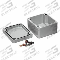 HAMMOND Enclosure: Die-Cast Aluminum, 2 in x 3 in x 2 in, NEMA 12/13/4/4X/6/6P, Screw On (MPN 1590Z100GY). Key specifications — Brand: HAMMOND; Closure Method: Screws; Knockouts: Not Included.