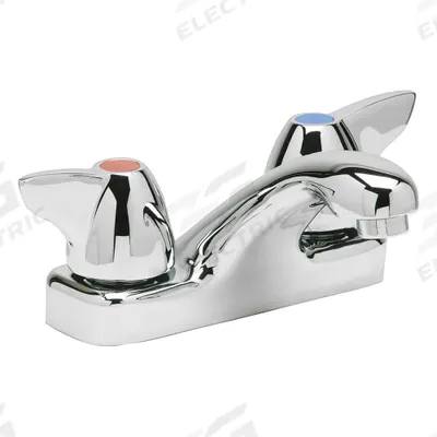 ZURN Low Arc Bathroom Faucet: AquaSpec, Brass, Chrome Finish, 2.2 gpm Flow Rate - Centerset Handle Bathroom Faucets