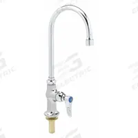 T&S BRASS Gooseneck Bar Faucet: Single-Post, Deck, Brass, 5.59 gpm Flow Rate, 1 Mounting Holes (MPN B-0305). Key specifications — Brand: T&S BRASS.