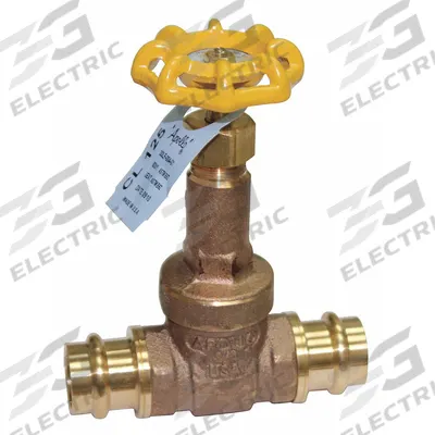 APOLLO Gate Valve: 3/4 in, Bronze, Non-Rising, Press x Press, 200 psi CWP, Wheel - Non-Rising Stem Bronze Gate Valves for Potable Water