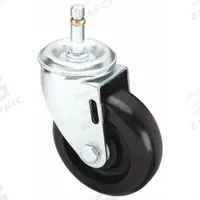 APPROVED VENDOR Stem Caster: Swivel, No Brake, 4 in Wheel Dia., 1 1/4 in Wheel Wd, 5 in Mounting Ht (MPN P12S-PB040D-SG1-001). Key specifications — attr1111099: APPROVED VENDOR; attr1111095: Black; attr1176855: Swivel.