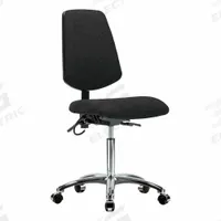 ESD Task Chair: Fabric, Armless, Ht Range 21 1/2 in to 29 in, 18 1/2 in Seat Wd, 17 in Seat Dp (MPN BR-ESD-FMBCH-MB-CR-T0-A0-NF-EC-ESDBLK). Key specifications — Foot Support: No; Back Tilt Backward: 13.5°; Back Tilt Forward: 10.5°; Base Material: Aluminum; Brand: APPROVED VENDOR; Product Type: ESD Task Chair; ESD-Safe: ESD-Safe.