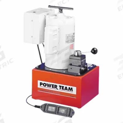 POWER TEAM Electric Hydraulic Pump Units: 10,000 psi Max. Op Pressure - Corded High-Power Stationary Electric Hydraulic Pump Units