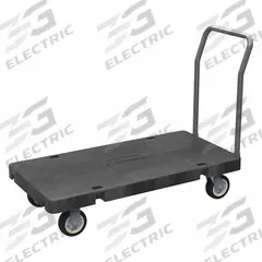 AKRO-MILS Platform Truck: 3,000 lb, 48 in L x 24 in W x 38 3/4 in H Overall Dim., Black/Gray (MPN V90166A1411VD). Key specifications — attr1345828: Gray; attr1345811: (2) Swivel; attr1345838: AKRO-MILS.