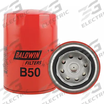 BALDWIN FILTERS Oil Filter: B50, LF607, 5/8"-18 Thread Size, 5 3/8 in Overall Ht, Oil - Spin-On Oil Filters