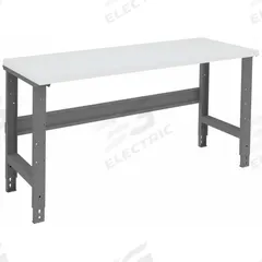 TENNSCO Workbench: Adj Ht, Plastic, 60 in x 30 in, 1,200 lb Overall Load Capacity, Gray (MPN WBA-1-3060P). Key specifications — Brand: TENNSCO.