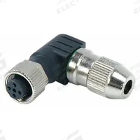 IFM M12 Circular Connector: A Coded, 4 Socket, M12 Female Thread, IP68, IDC, 90° Angle, Nylon (MPN E18061). Key specifications — Connector Body Type: Socket; Coding: A; Brand: IFM; Voltage Rating: 250V DC; Thread Size: M12; Mounting Type: Front Mounting; Mounting Style: Female Thread; IP Rating: IP68.
