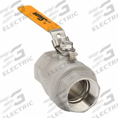 SHARPE Manual Two-Way Ball Valve: 2 in, 316 Stainless Steel, Straight Valve Body, FNPT x FNPT, RPTFE (MPN 4353010220). Key specifications — Brand: SHARPE; Handle: Locking Lever.