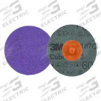 3M CUBITRON 3 Quick-Change Disc: TR, 1-1/2", Ceramic, 60 Grit, YF Wt Fiber, 1187C, 50 PK (MPN 7100332836). Key specifications — Brand: 3M CUBITRON 3; Series: 1187C.