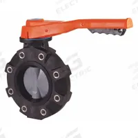 HAYWARD Butterfly Valve: 8 in Pipe Size, Concentric, 150 psi Max. Pressure (CWP), Lug, 8 Bolt Holes (MPN BYV44080A0ELI00). Key specifications — Brand: HAYWARD; Handle Type: Lever; Disc Material: Glass-Filled Polypropylene.