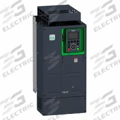 SCHNEIDER Variable Frequency Drive: In Phase Three, Out Phase Three, 30 hp, IP20, No Bypass, Compact (MPN ATV630D18S6). Key specifications — Style: Compact; Color: Black/Green; Output Phase: Three.