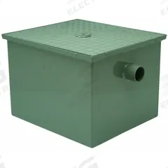 ZURN Grease Interceptor: 20 lb Capacity, 10 gpm Flow Rate, 14 in Overall Wd, 19 1/4 in Overall Lg (MPN GT2700-10-2NH). Key specifications — Material: Steel; Includes: Flow Diffusing Baffle; Brand: ZURN.