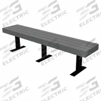 ULTRASITE Outdoor Bench: Trailside, 72 in Overall Lg, 17 1/4 in Overall Ht, Gray, Black, In-Ground (MPN PB 6GRATRAING). Key specifications — Manufacturer Part Number: PB 6GRATRAING; Brand: ULTRASITE; Frame Color: Black; Product Type: Outdoor Bench; Seat Color: Gray; Series: Trailside.