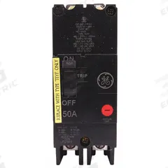GE Molded Case Circuit Breaker: 50 A Amps, 18kA at 277/480V AC, Fixed, Lug, ABC, Std (MPN TEYF250). Key specifications — Series: TEY; Max. AIR Rating: 18kA at 277/480V AC; Instantaneous Trip: Fixed; Terminal Connection: Lug; Phase Connection: ABC.