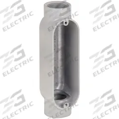 Conduit Outlet Body: Aluminum, 1 in Trade Size, C Body, 12 cu in Body Capacity, Threaded Hub (MPN RC100). Key specifications — Finish: Powder Coated; For Use With: IMC; Brand: RACO; Hub Style: Threaded.