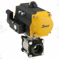 SHARPE Pneumatically Actuated Two-Way Ball Valve: 1/4 in Size, Carbon Steel, FNPT x FNPT (MPN 4353003760). Key specifications — Brand: SHARPE; Pilot Solenoid Voltage: Not Included.