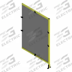 T-Slot Framing System Panel: Add-On, Yellow, 84 in H x 48 in W x 5 1/2 in D, Mesh (MPN 48333). Key specifications — Finish: Powder-Coated/PVC-Coated; Brand: FAZTEK; Panel Color: Black; Panel Type: Mesh; Color: Yellow; Material: Wire; Mesh Shape: Square; Assembly: Unassembled.