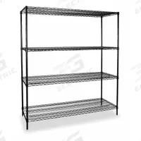 APPROVED VENDOR Wire Shelving Unit: Starter, 72 in x 24 in, 74 in Overall Ht, 4 Shelves, Dry/Wet (MPN 2KPN9). Key specifications — Recommended Environments: Dry; Color: Black; Finish: Powder Coated; Material: Steel; Brand: APPROVED VENDOR.