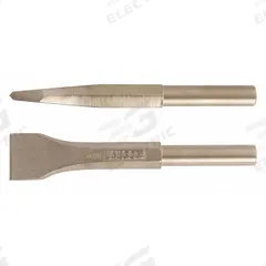 AMPCO Chisel: 0.875 in Shank Size, Round, Round, 1 3/4 in Chisel Tip Wd, 8 in Overall Lg (MPN CP-21-ST). Key specifications — attr294781: AMPCO; attr292728: Round; attr292729: Round.