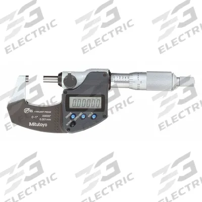 MITUTOYO IP65 Digital Outside Micrometer: 0 in to 1 in /0 mm to 25.4 mm, Inch/Metric - Micrometers without SPC Output for Harsh Environments