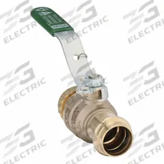 VIEGA PROPRESS Manual Two-Way Ball Valve: 3/4 in Size, Bronze, Straight, Press x MGHT, Two-Piece (MPN 79876). Key specifications — Brand: VIEGA PROPRESS; Handle: Locking Lever.
