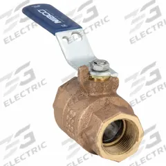 NIBCO Manual Two-Way Ball Valve: 1 in, Bronze, Straight, FNPT x FNPT, 600 psi Max. Pressure (CWP) (MPN T5857066 1). Key specifications — Brand: NIBCO; Handle: Lever.