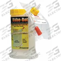 FAST CAP Glue Dispenser: 4 fl oz Capacity, White/Yellow (MPN GBABEBOT.YB). Key specifications — Color: White/Yellow; Material: Plastic; Display Sell UOM: EA; Brand: FAST CAP; Includes: (5) Red Caps; Dispenses: Wood Glue; Product Type: Squeeze Bottle.