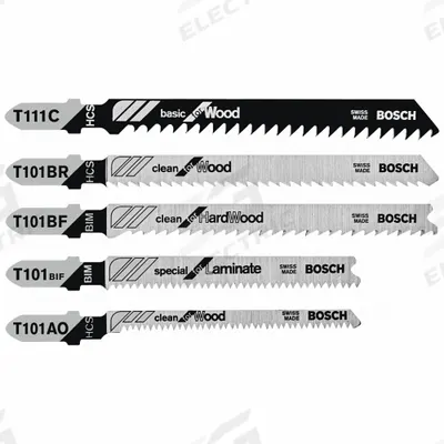 BOSCH Jigsaw Blade: 10/14/20/8, 3 in_4 in_3 1/4 in Blade Lg, T Shank, Laminates/Wood - Wood-Cutting Blades