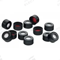 Closure: 8 mm Dia, Black, PTFE, 8-425 mm Screw Closure Size, Autoclavable, Septa Included, Opaque (MPN CV-3840-0008). Key specifications — Closure Type: Snap-On; Clarity: Opaque; Mouth Size: Narrow; Product Type: Snap Cap; Septa Included: Yes; Vented: No; Screw Closure Size: 8-425 mm; Brand: CHEMGLASS.