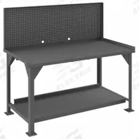 DURHAM MFG Workbench: Fixed Ht, Steel, 60 in x 30 in, 4,000 lb Overall Load Capacity, Gray (MPN DWB-3060-BE-PB-95). Key specifications — Brand: DURHAM MFG.