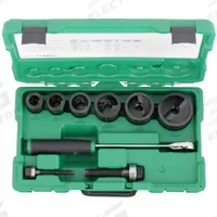GREENLEE Knockout Punch Driver Set: 6 Pieces, 10 ga Max Sheet Metal Capacity-Steel (MPN 7238SB). Key specifications — attr74890: Plastic; attr74888: 2 in Slug Buster Punches and Dies.