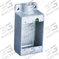 HUBBELL KILLARK Electrical Box: Aluminum, Rectangular, 1 Gangs, 3/4 in Hub Size, 18 cu in Capacity (MPN FS-2). Key specifications — Color: Gray; Brand: HUBBELL KILLARK.