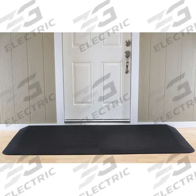EZ EDGE Door Ramp: 82 in Lg, ADA Compliant, Black - Rubber Ramps