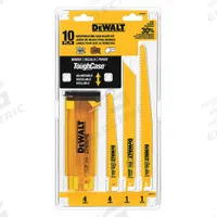 DEWALT Reciprocating Saw Blade Set: 10 Pieces, Reciprocating Saw Blade Set, 6 in_8 in_9 in Blade Lg (MPN DW4898). Key specifications — attr1132189: DEWALT; attr1132196: (4) 6 in 18 TPI Metal Cutting Blade.