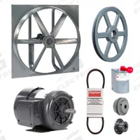 Exhaust/Supply Fan: Belt Drive, 36 in Blade, 3/4 hp, Totally Enclosed, 208-230/460V AC, 3 ph (MPN 7CK43). Key specifications — Brand: DAYTON; Motor Enclosure: Totally Enclosed Fan Cooled; Nameplate Voltage: 208-230/460V AC; Enclosure Design: Totally Enclosed Motor.
