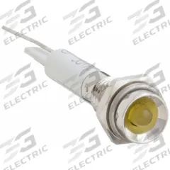 APPROVED VENDOR Protruding Panel Light: 6 mm Panel Mounting Hole Dia, LED, Yellow, Protruding Head (MPN 24M030). Key specifications — Brand: APPROVED VENDOR; Electrical Connection: Lead for Soldering.