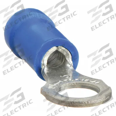 STA-KON Ring Terminal: Blue, Vinyl Insulation, #10 Stud Size, 18 AWG to 14 AWG Wire Sizes - Insulated Ring Terminals